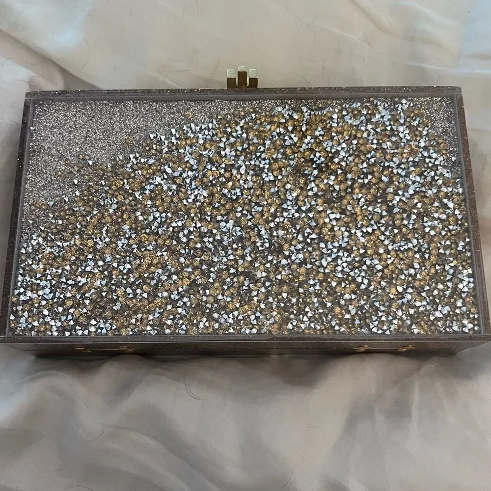 India Hicks Glitter Box Clutch - New